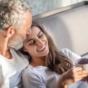 Couple having coffee together